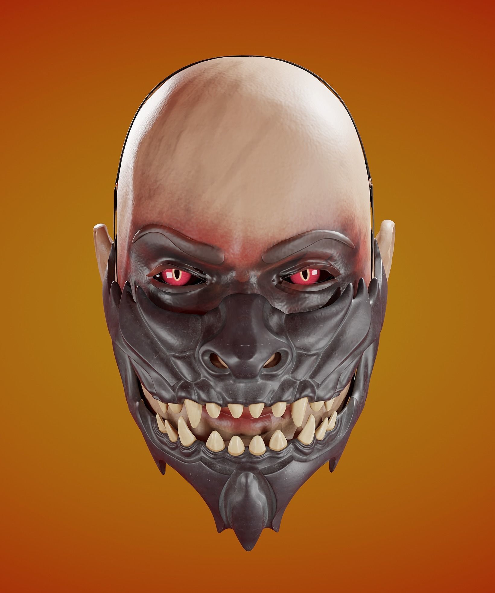 Oni Demon Mask 3D print model_5