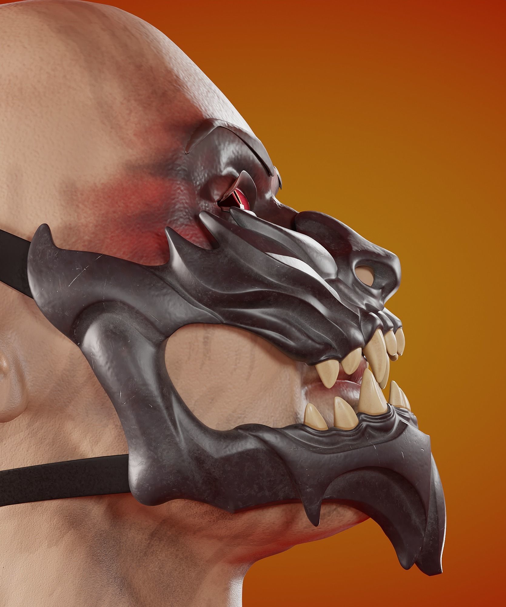 Oni Demon Mask 3D print model_4