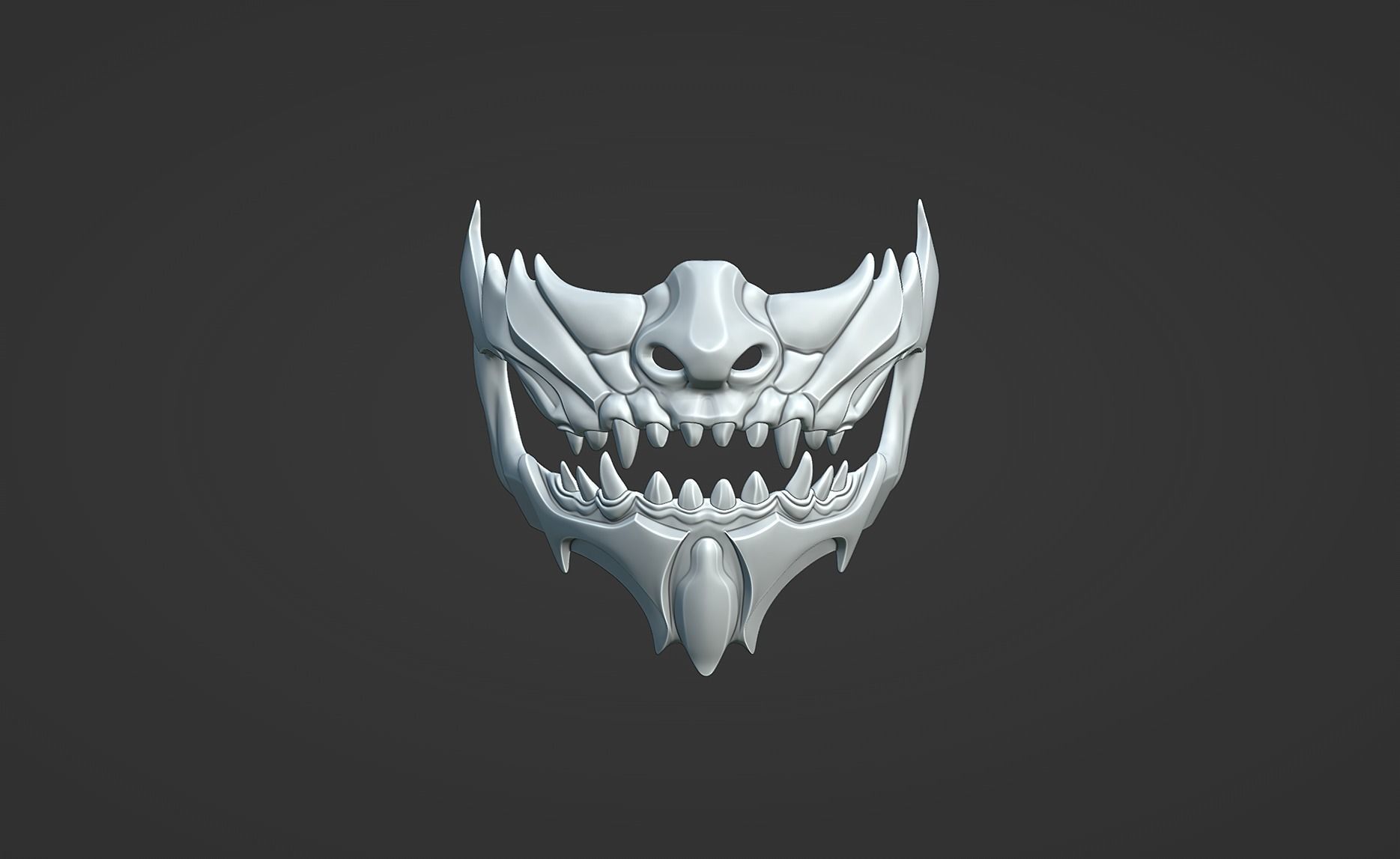 Oni Demon Mask 3D print model_8