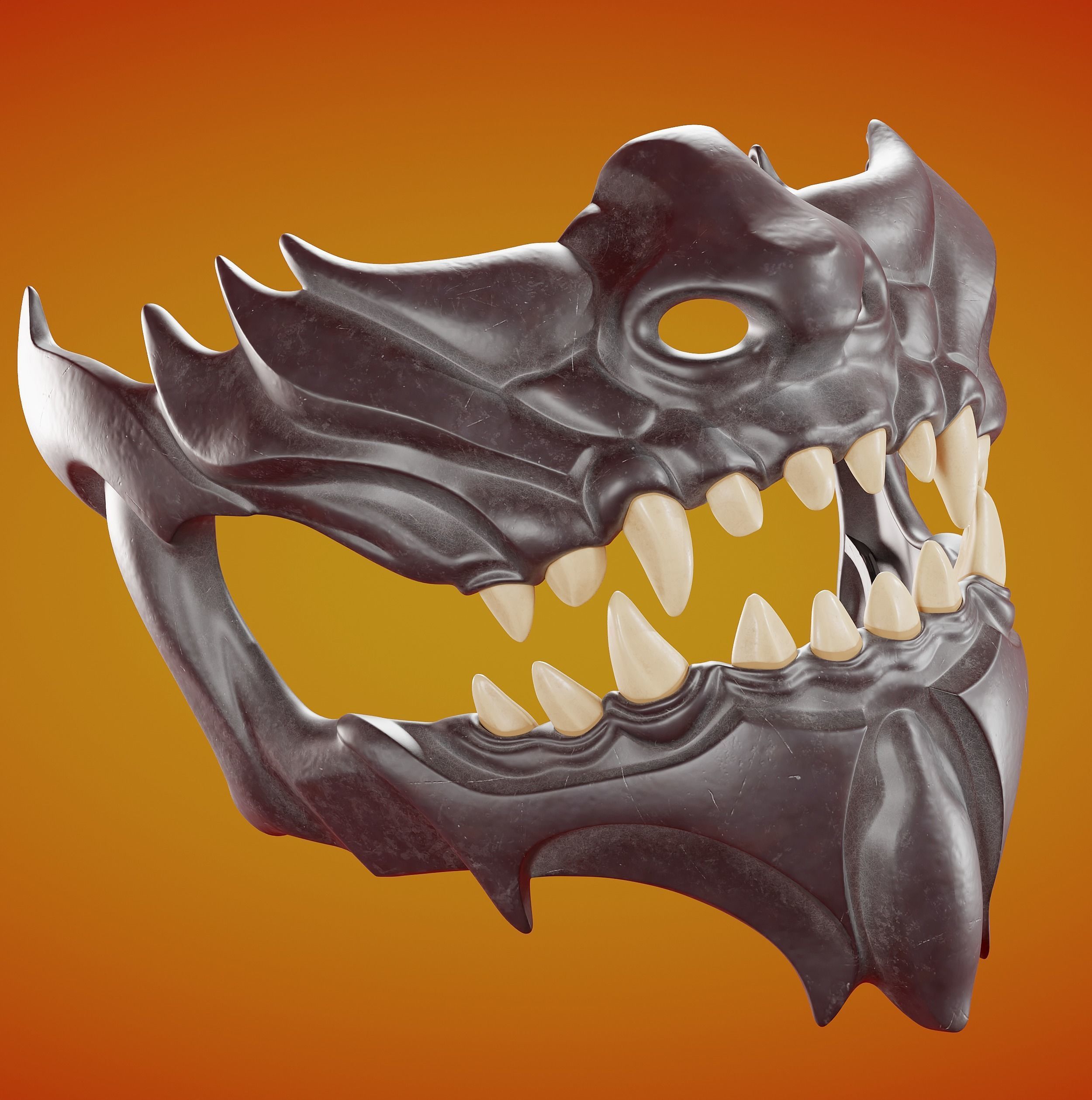 Oni Demon Mask 3D print model_3