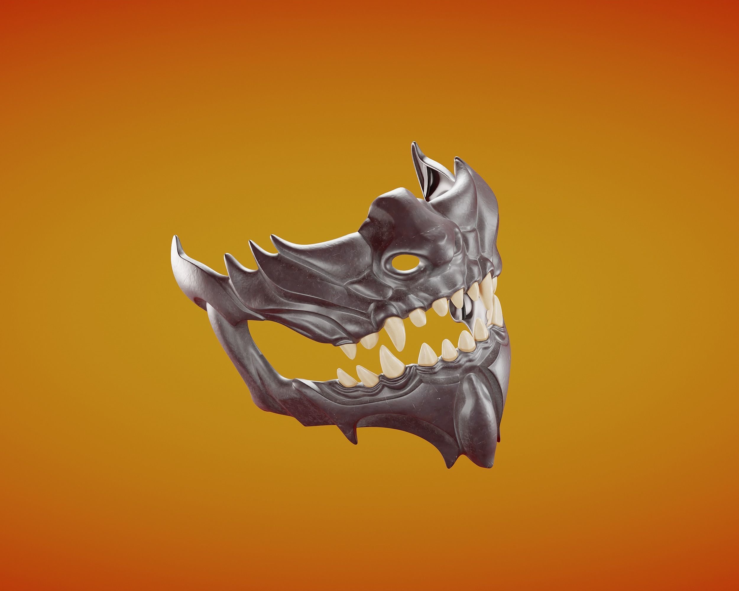 Oni Demon Mask 3D print model_2