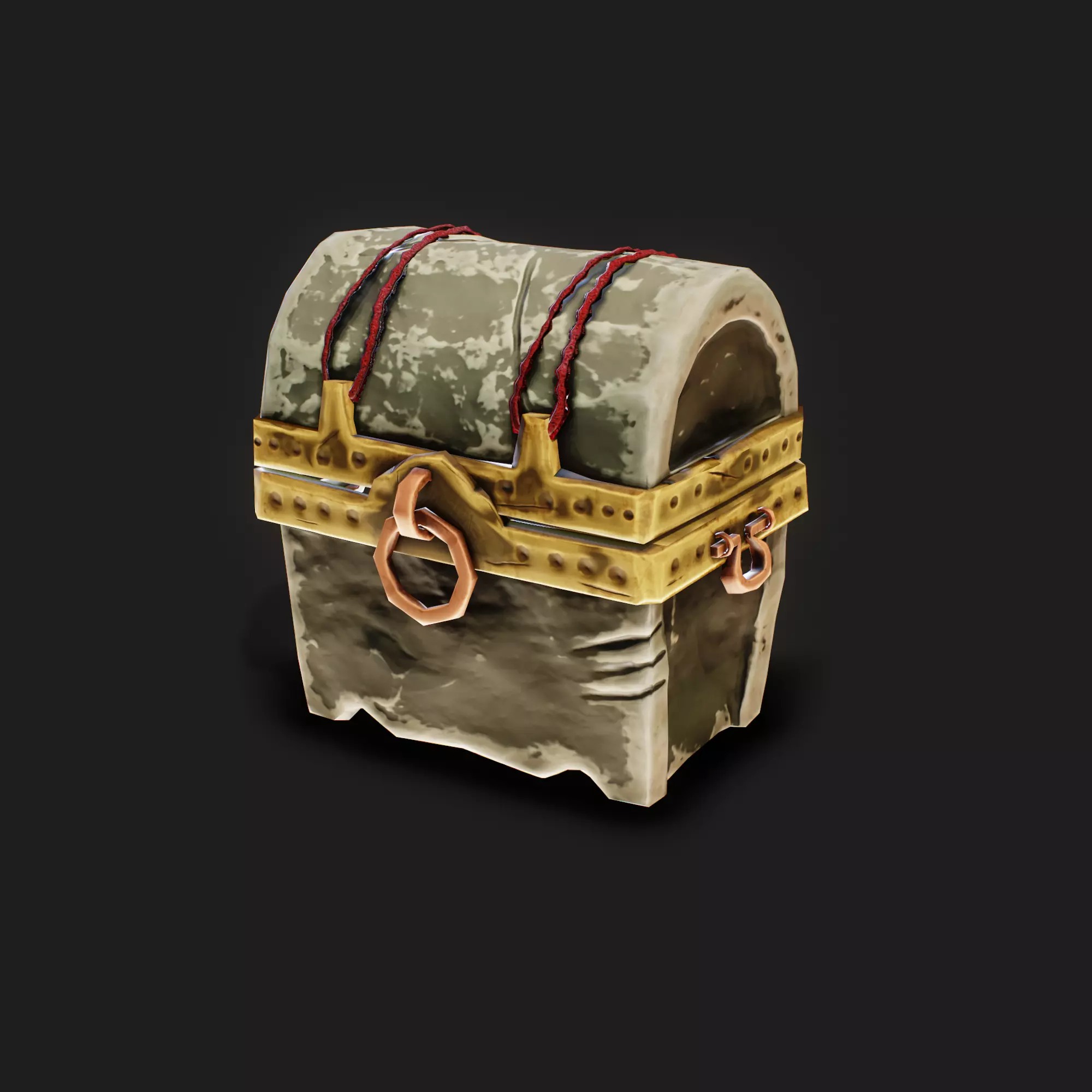 Stylized Stone chest - PBR Game Ready Low-poly 3D model