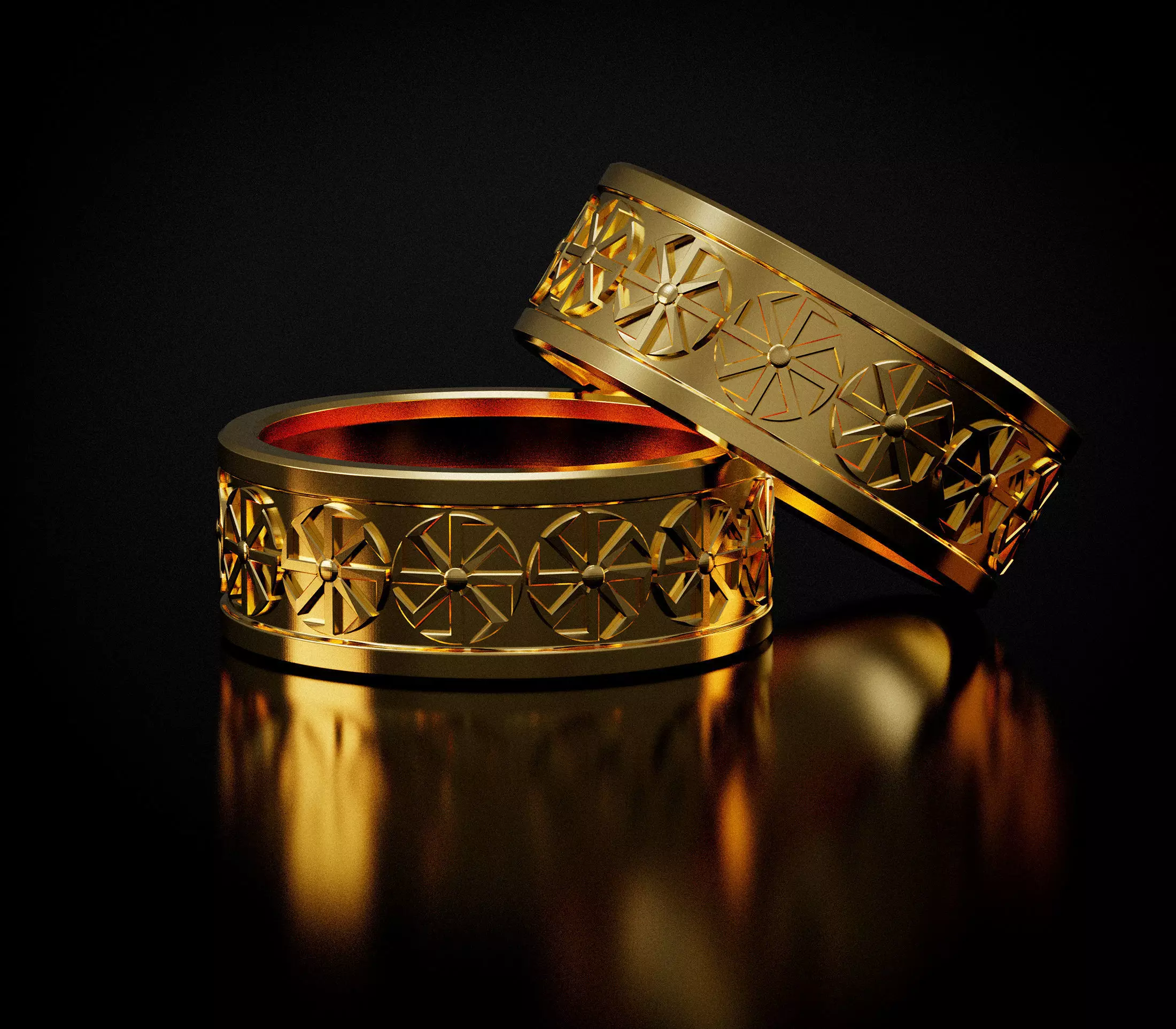 Slavic Kolovrat ring 3D print model