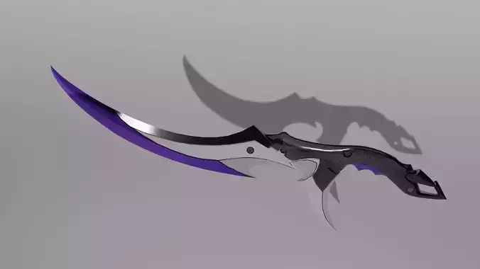 Game asset Knife Low-poly 3D model