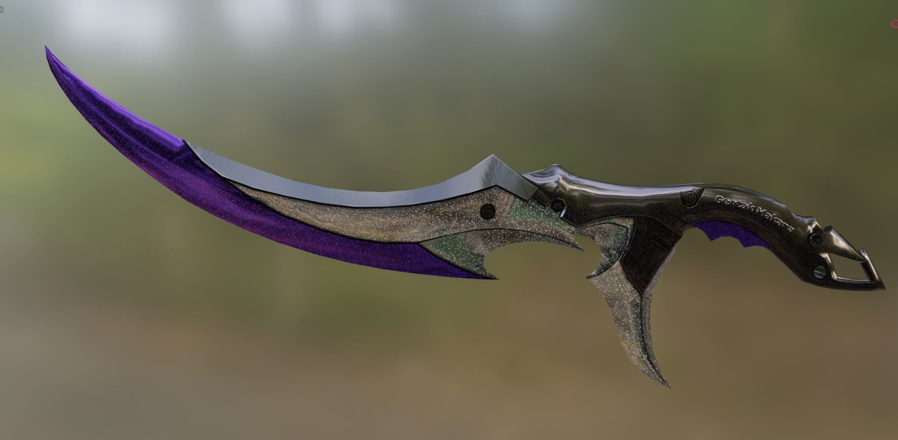 Game asset Knife Low-poly 3D model Low-poly 3D model_1