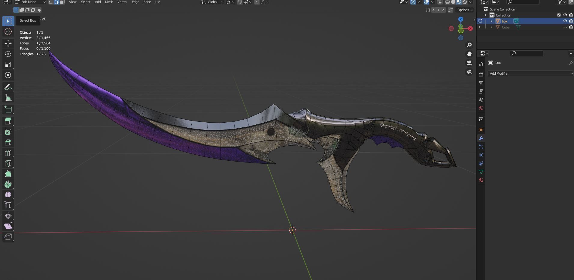 Game asset Knife Low-poly 3D model Low-poly 3D model_2