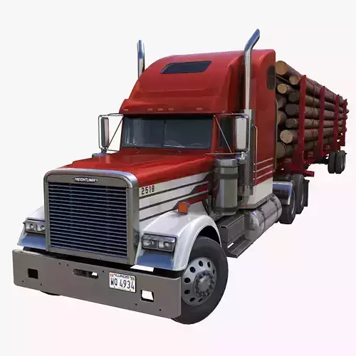 Freightliner Classic log semitruck