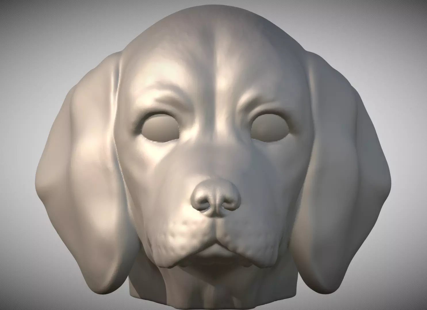 Puppy of Beagle dog head for 3D printing 3D print model_0