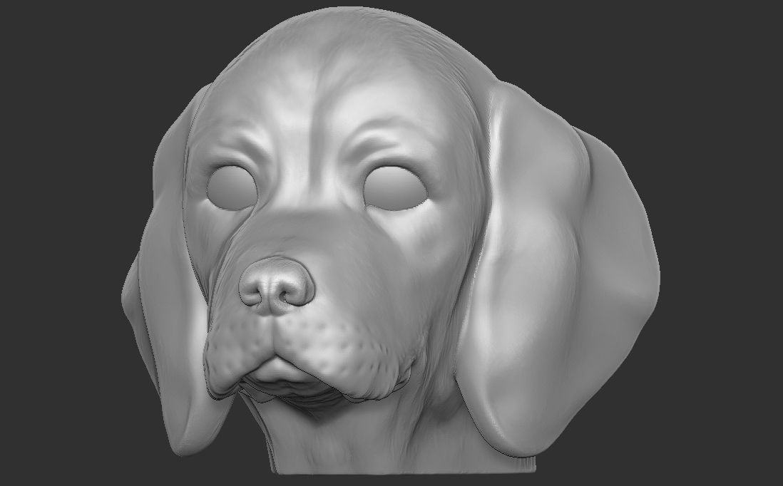 Puppy of Beagle dog head for 3D printing 3D print model_5