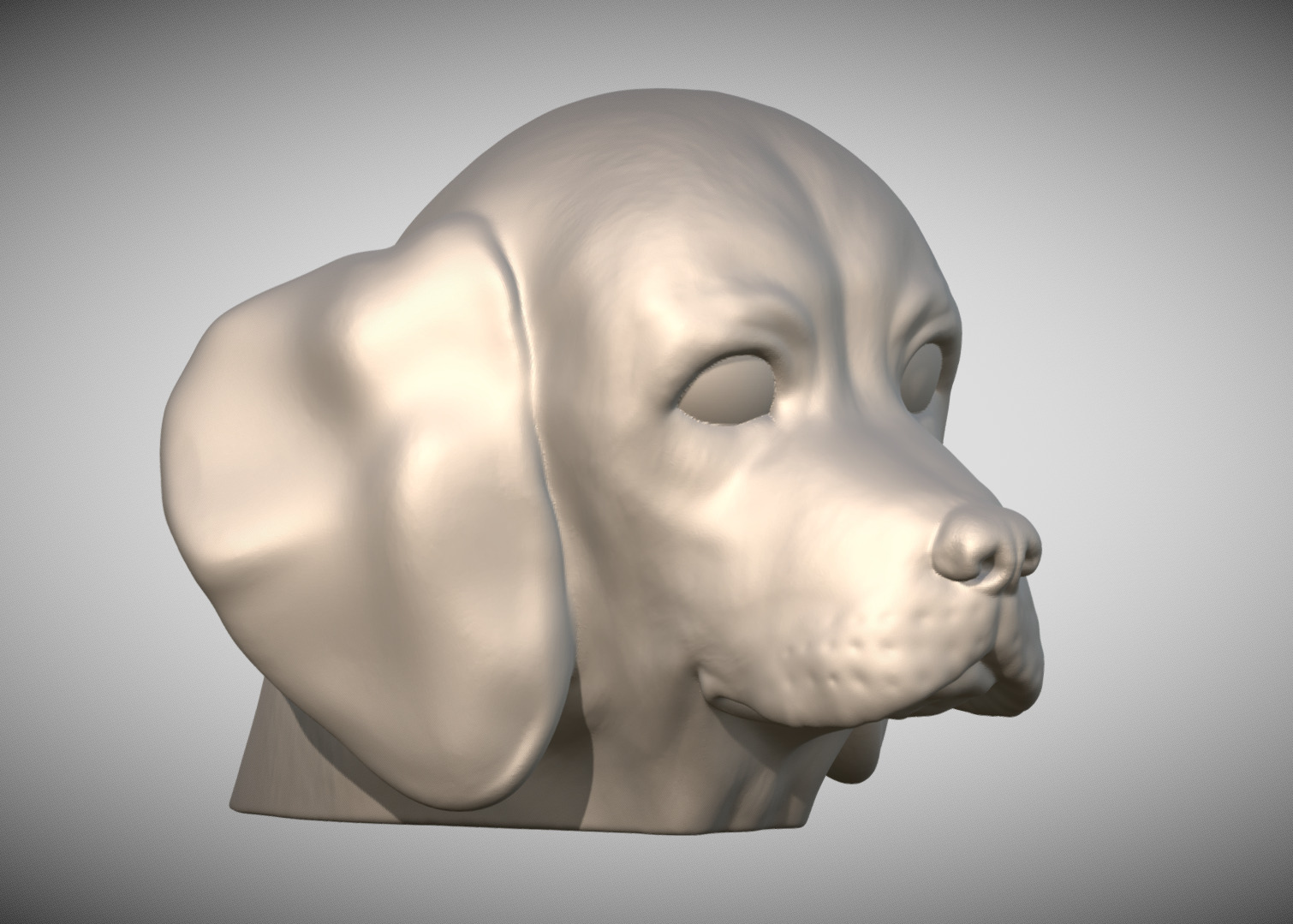 Puppy of Beagle dog head for 3D printing 3D print model_2