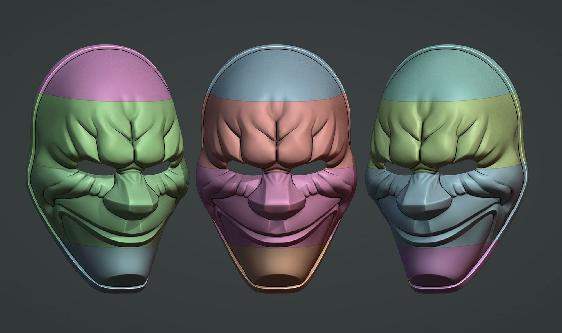 Dalllas mask from Payday2 3D print model_5