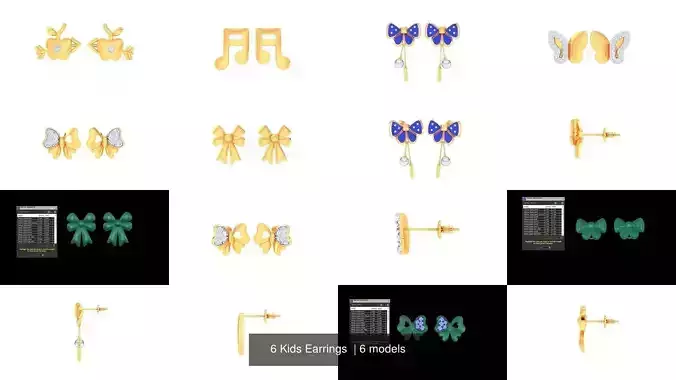 6 Kids Earrings 