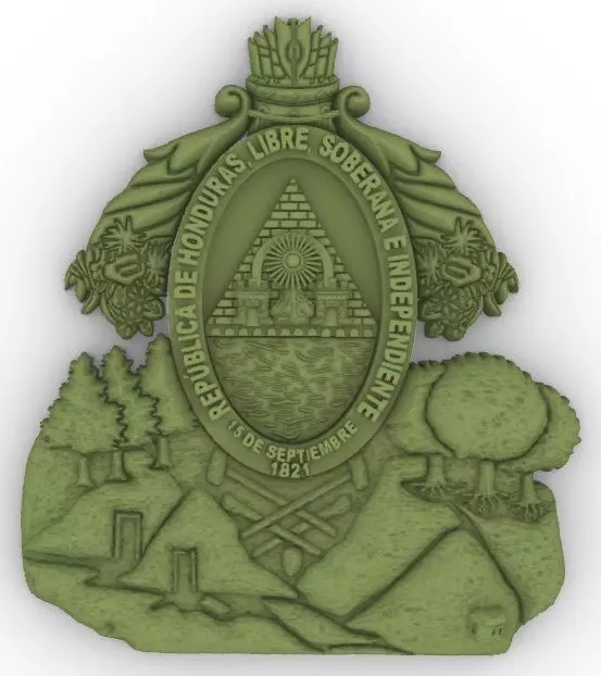 Coat of Arms Honduras Escudo de Honduras 3D print model_0