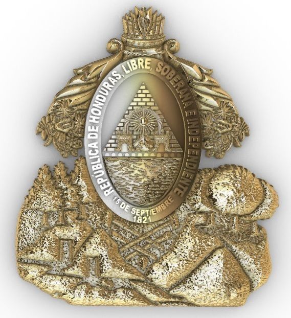 Coat of Arms Honduras Escudo de Honduras 3D print model_12