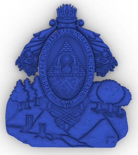 Coat of Arms Honduras Escudo de Honduras 3D print model_10