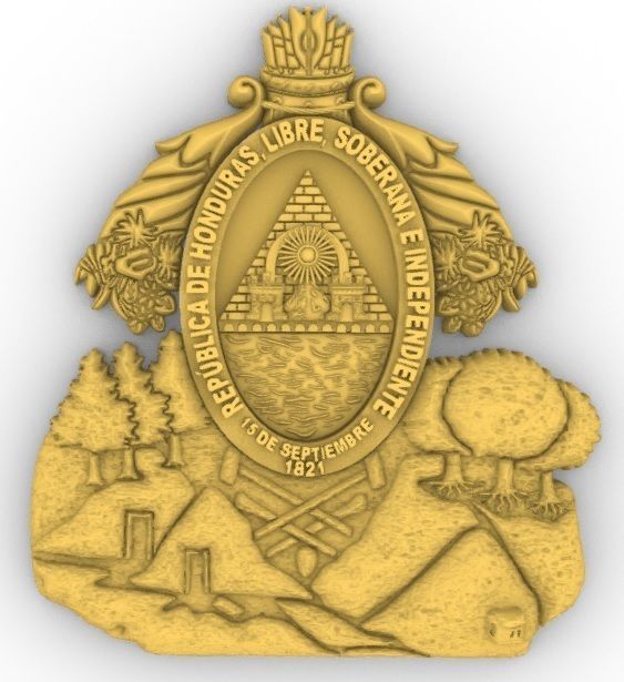 Coat of Arms Honduras Escudo de Honduras 3D print model_6