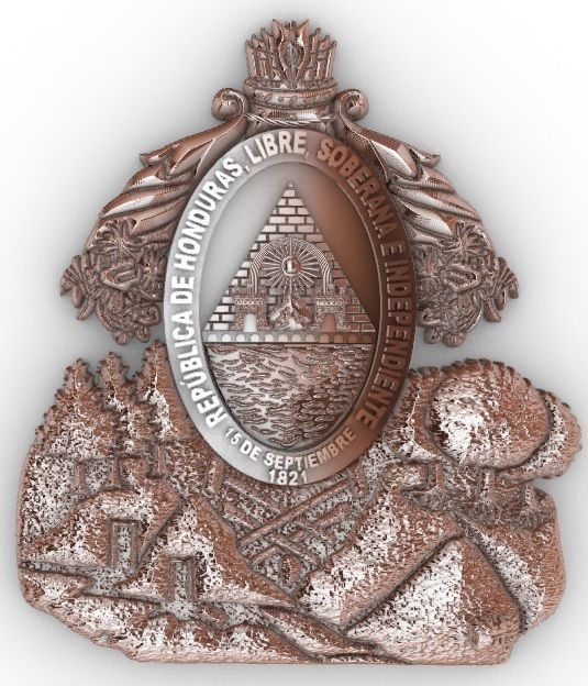 Coat of Arms Honduras Escudo de Honduras 3D print model_3