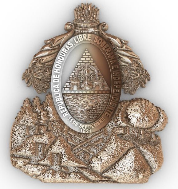 Coat of Arms Honduras Escudo de Honduras 3D print model_4
