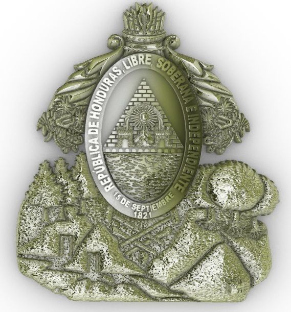 Coat of Arms Honduras Escudo de Honduras 3D print model_5