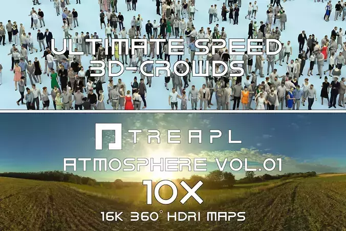 3D CROWDS HDRI ATMOSPHERE VOL01 10X ULTIMATE SPEED PEOPLE 3D Model Collection