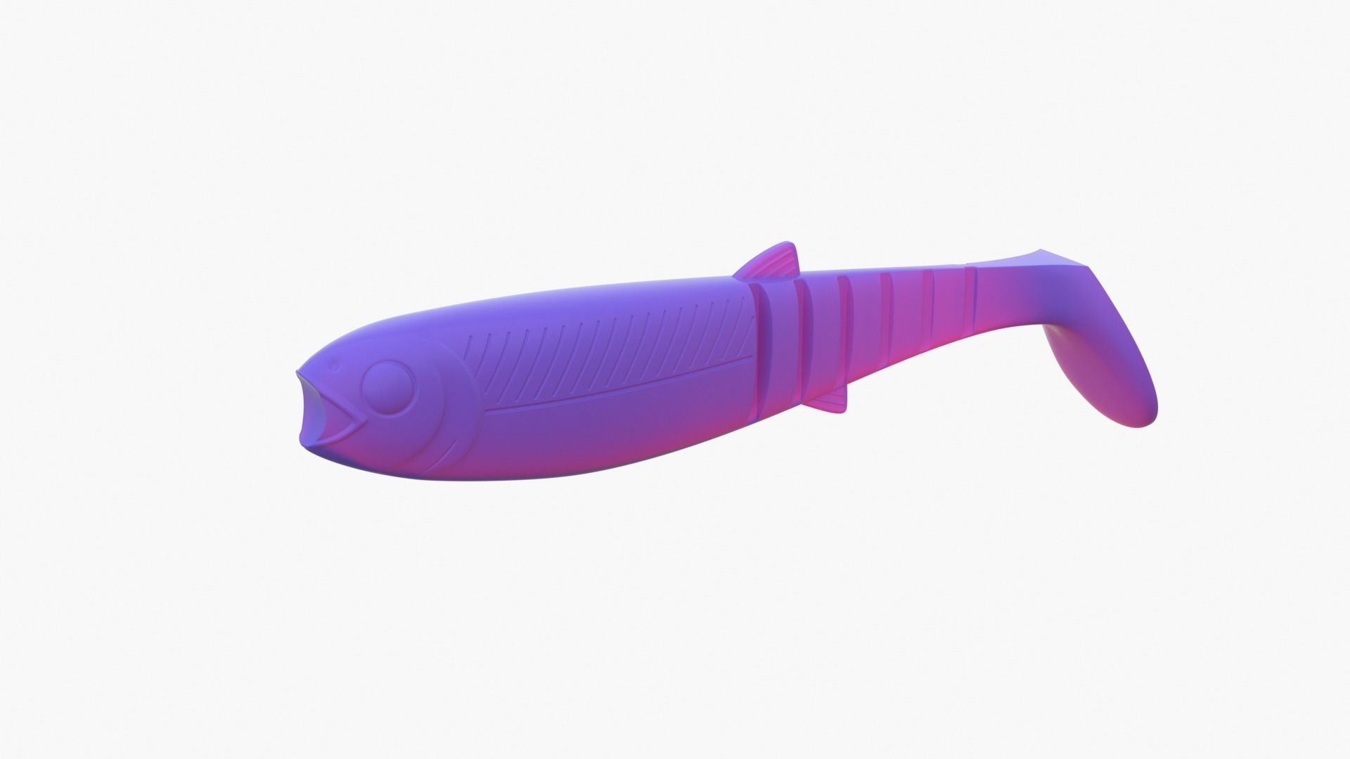 Soft fishing lure Cannibal Shad  3D print model_2
