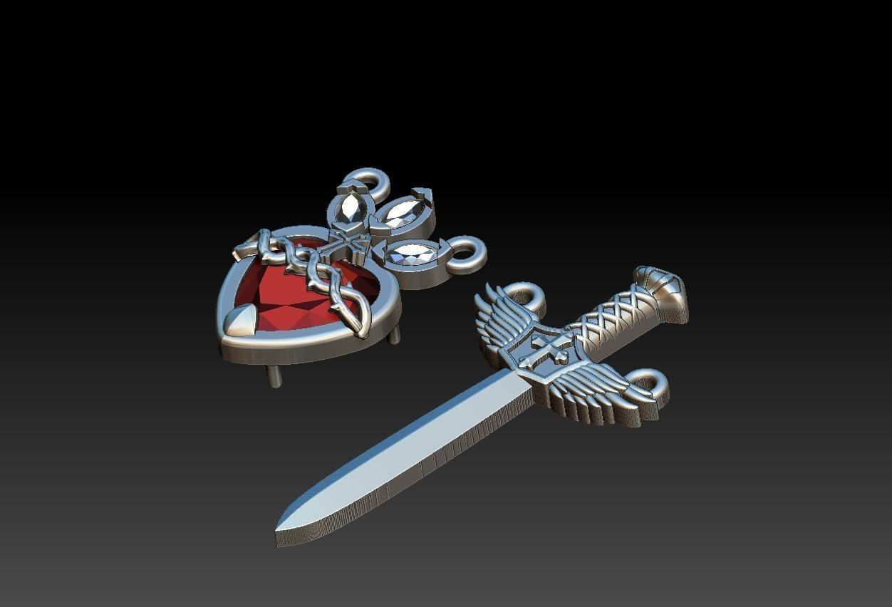 Michael Sword and Heart of Mary Scapular 3D print model_17