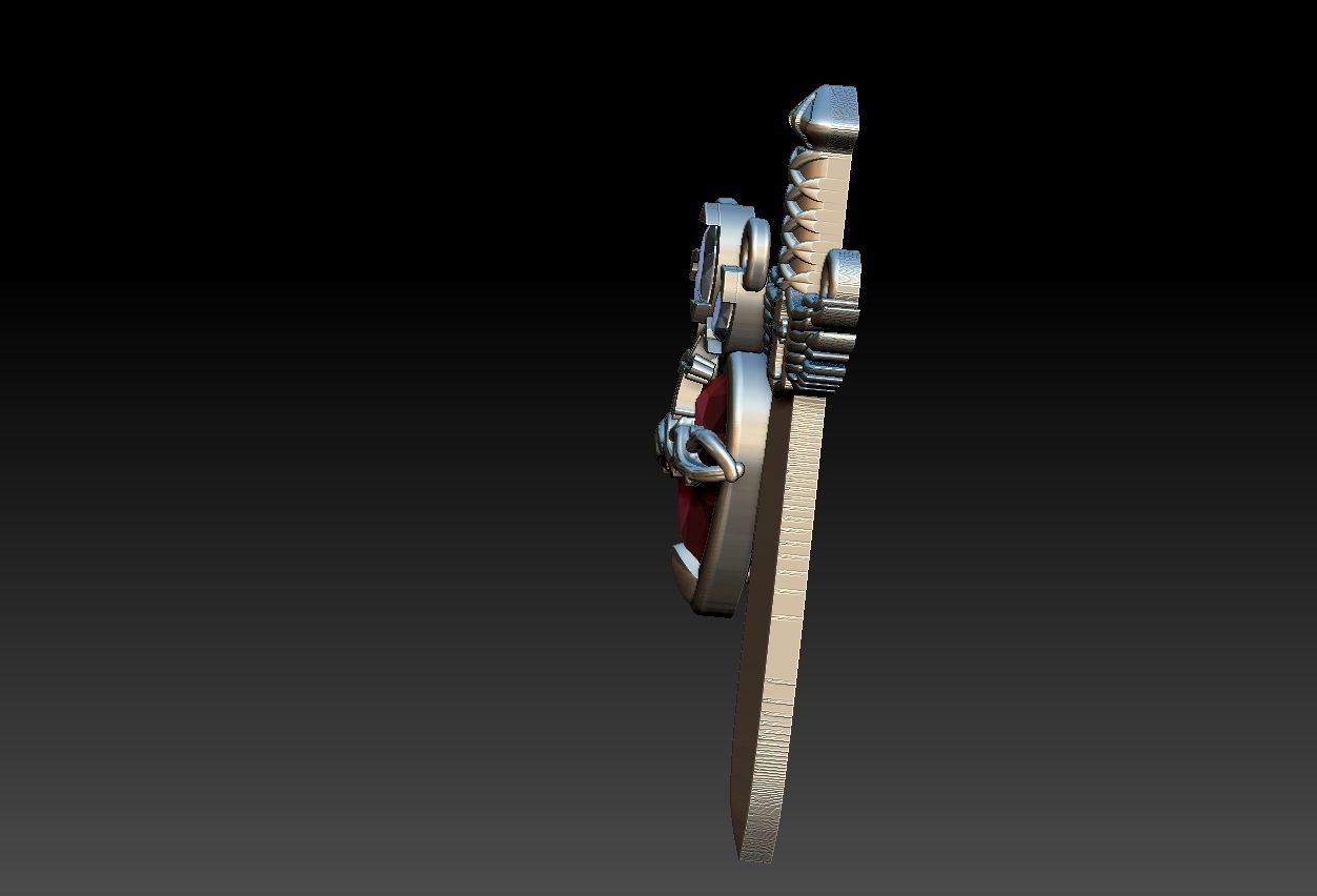 Michael Sword and Heart of Mary Scapular 3D print model_8
