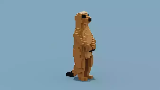 Voxel Meerkat Low-poly 3D model