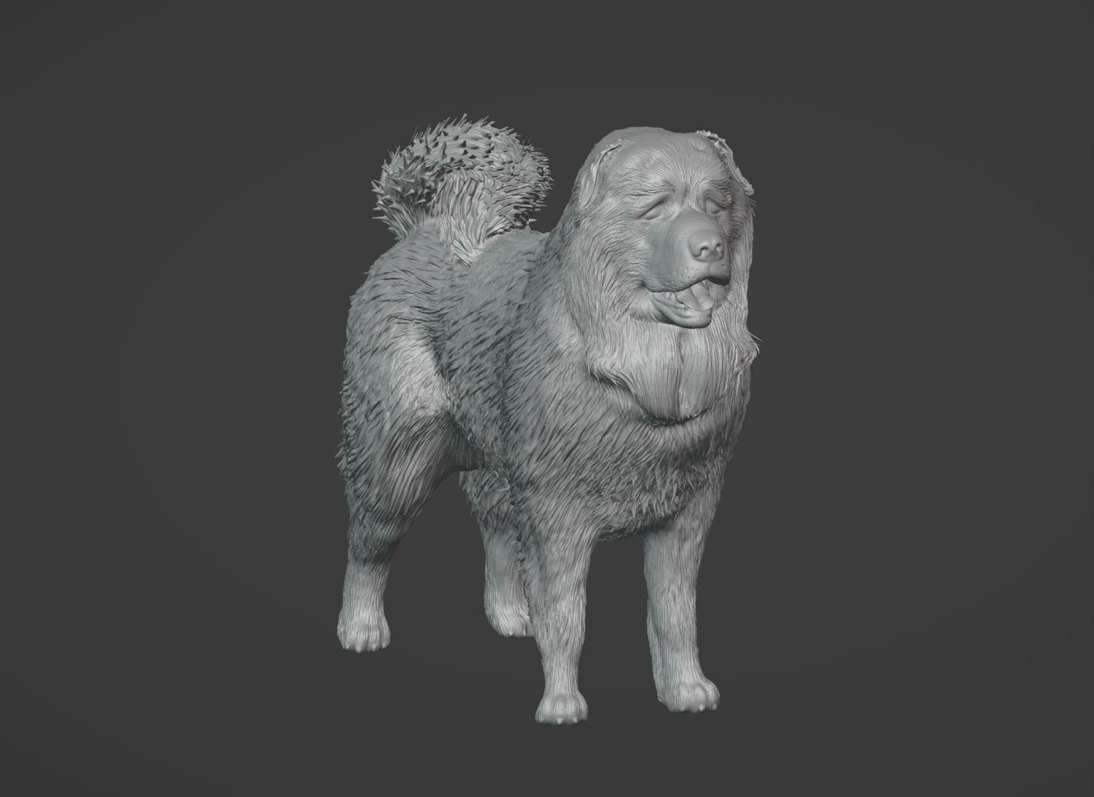 Caucasian Shepherd Dog 3D model_3