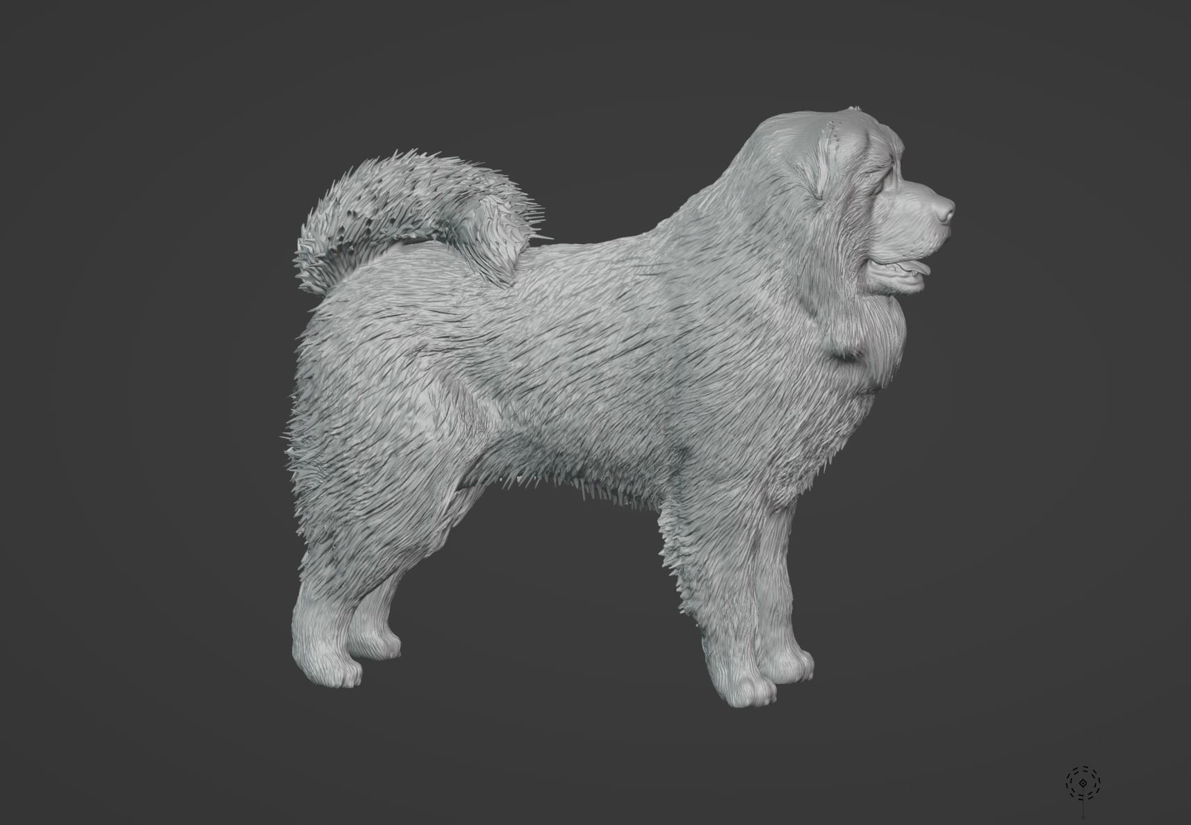 Caucasian Shepherd Dog 3D model_4