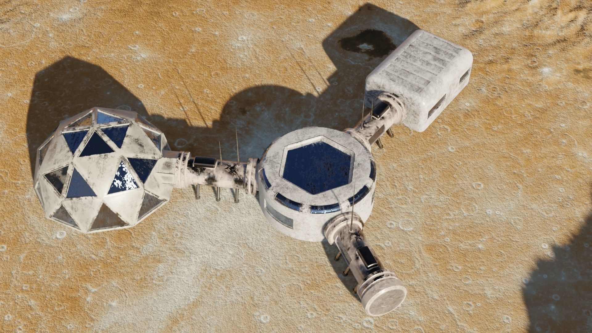 Mars base Low-poly 3D model_9