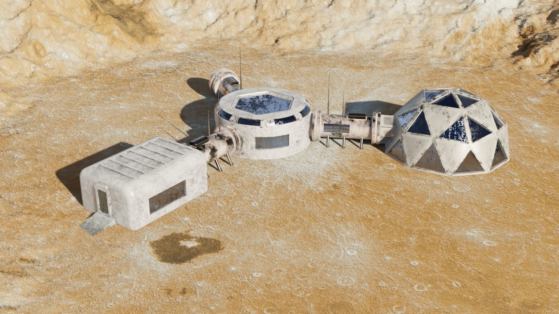 Mars base Low-poly 3D model_21