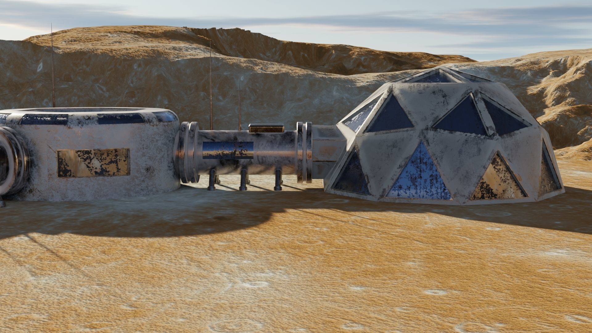 Mars base Low-poly 3D model_24