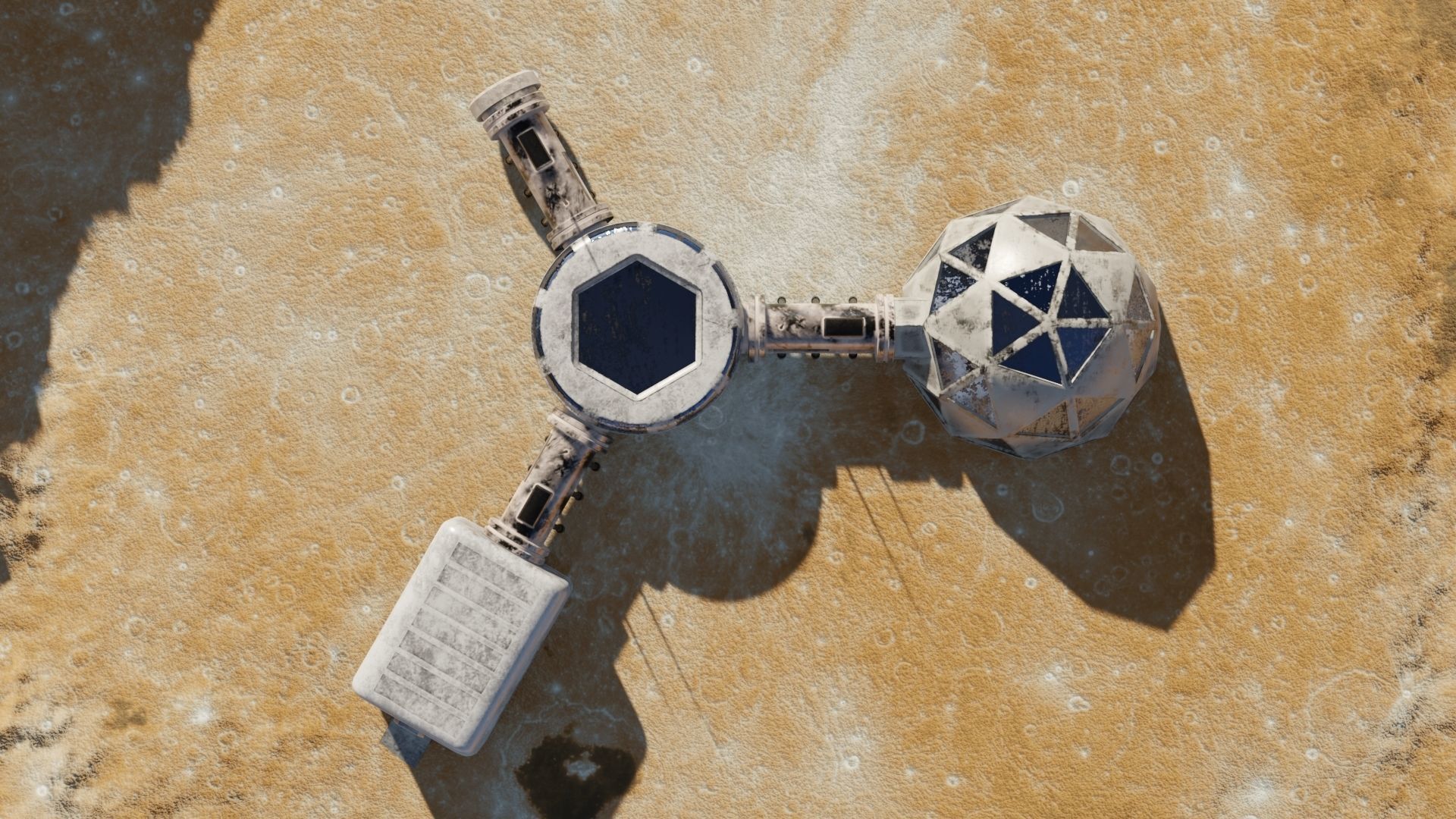 Mars base Low-poly 3D model_3
