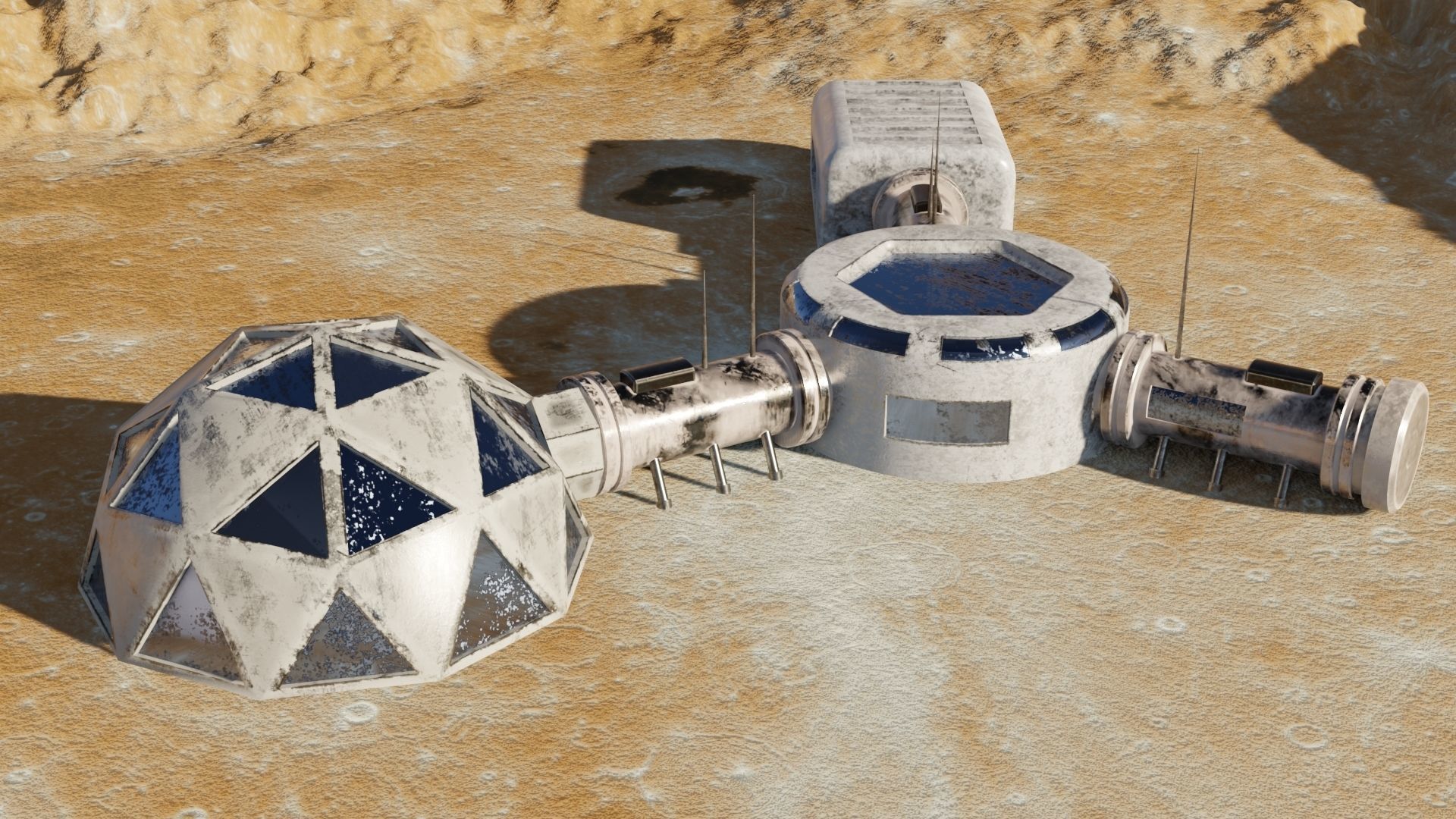 Mars base Low-poly 3D model_14