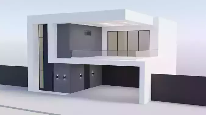 high-tech style house 3D model