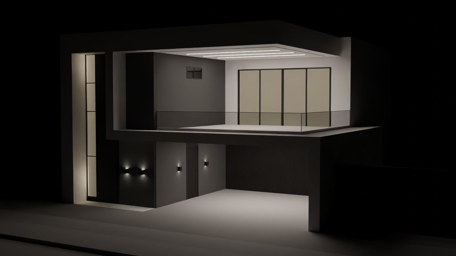 high-tech style house 3D model_1