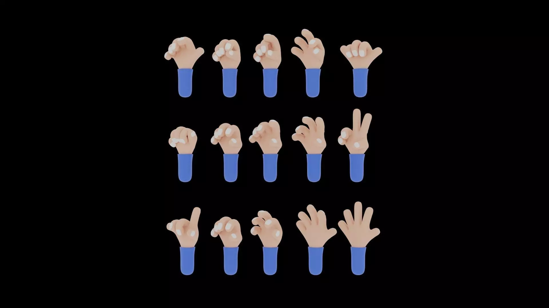 Cartoon Hand 3D model Low-poly 3D model