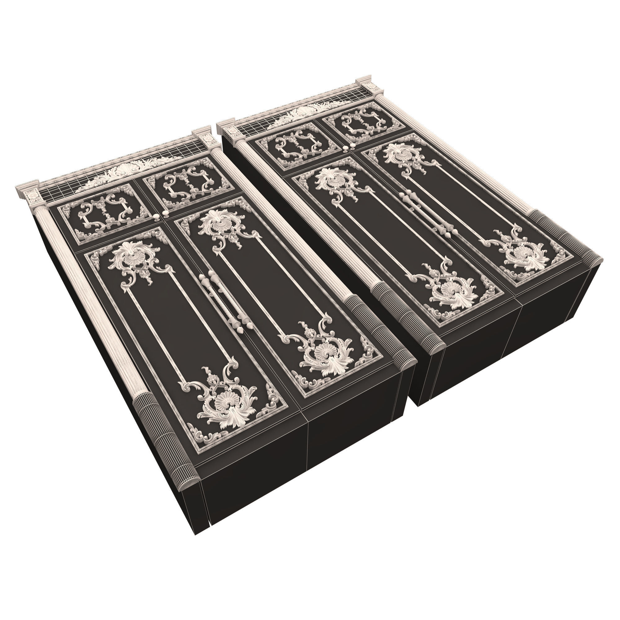 Classic Wardrobe Furniture Xudayar 01 Low-poly 3D model_11