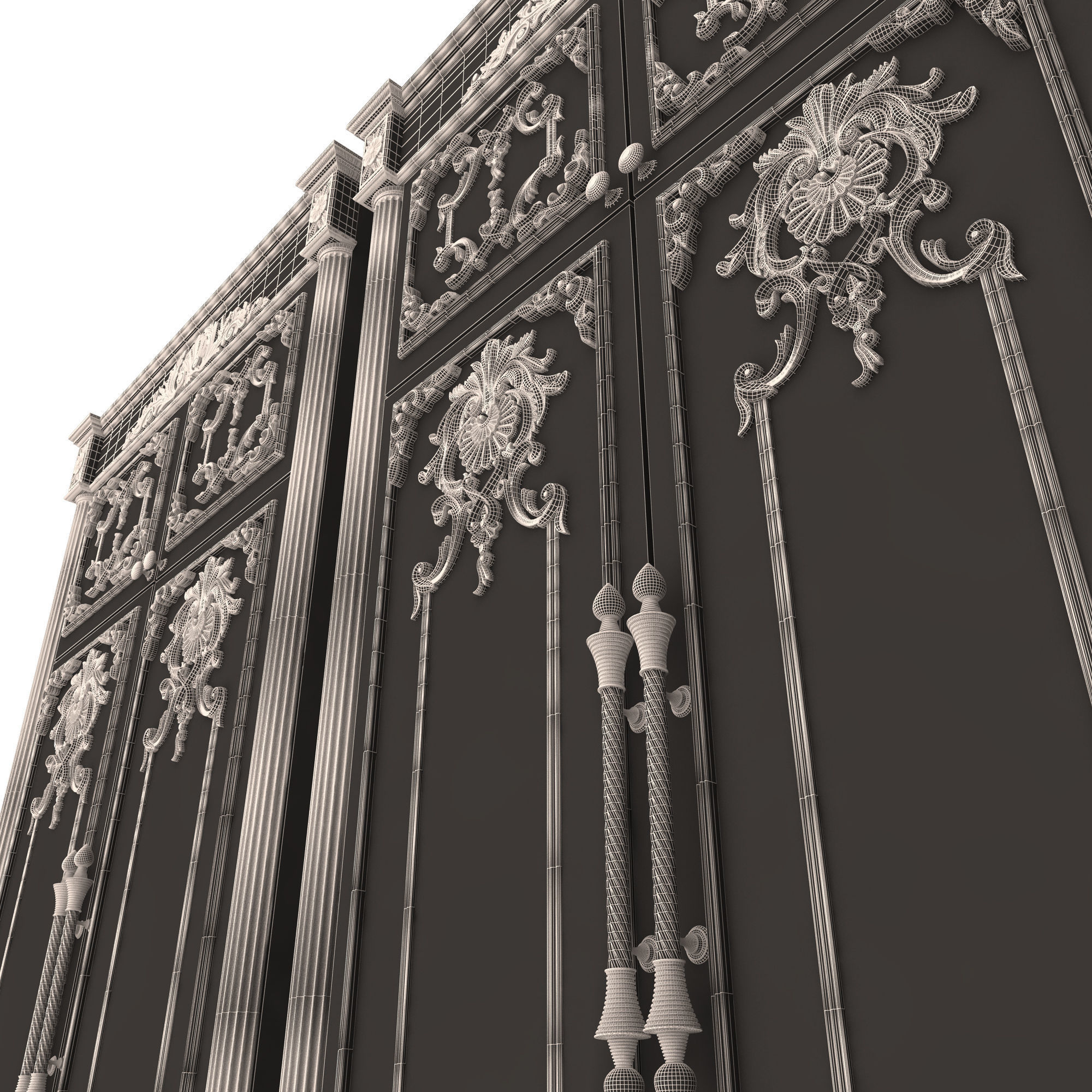 Classic Wardrobe Furniture Xudayar 01 Low-poly 3D model_10