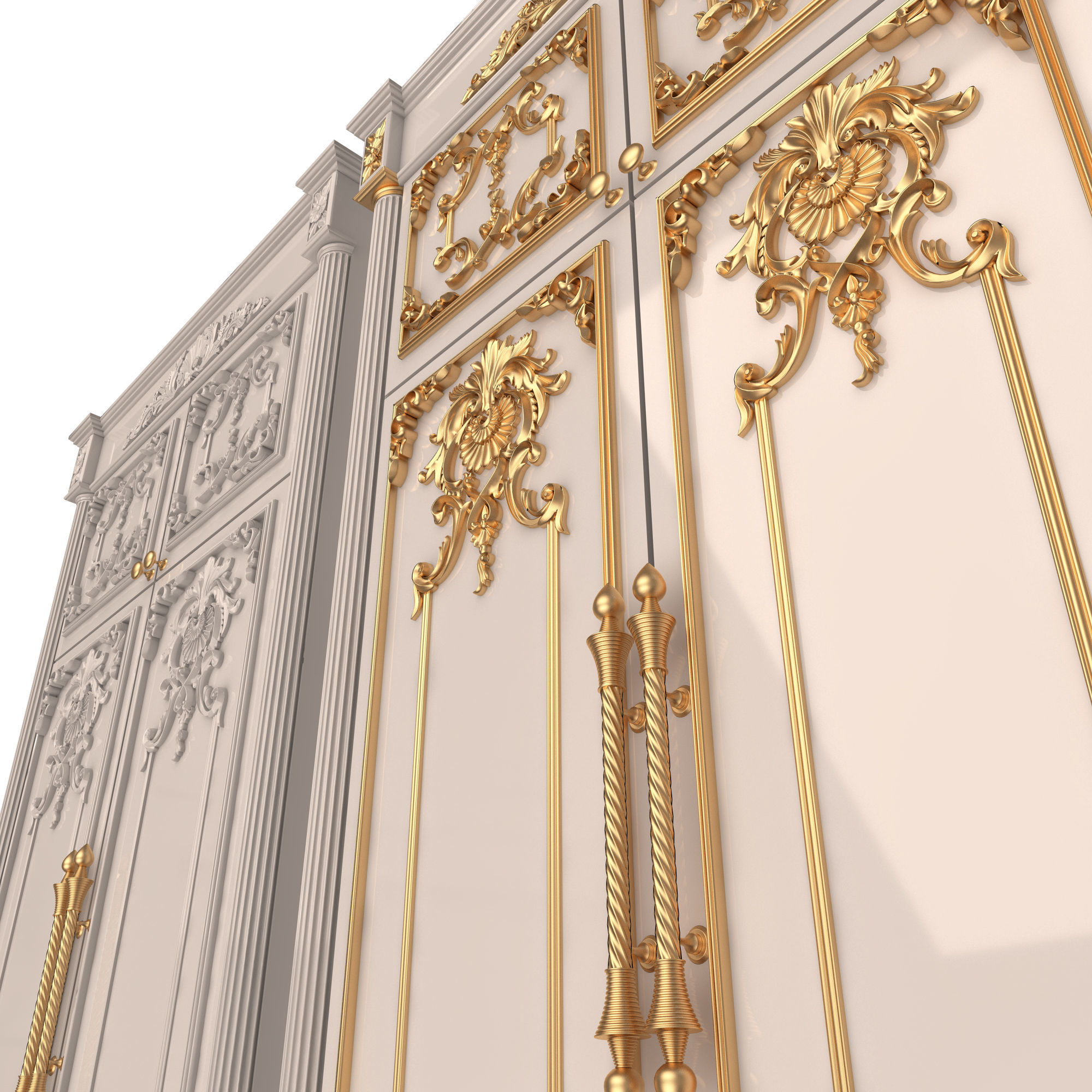 Classic Wardrobe Furniture Xudayar 01 Low-poly 3D model_4