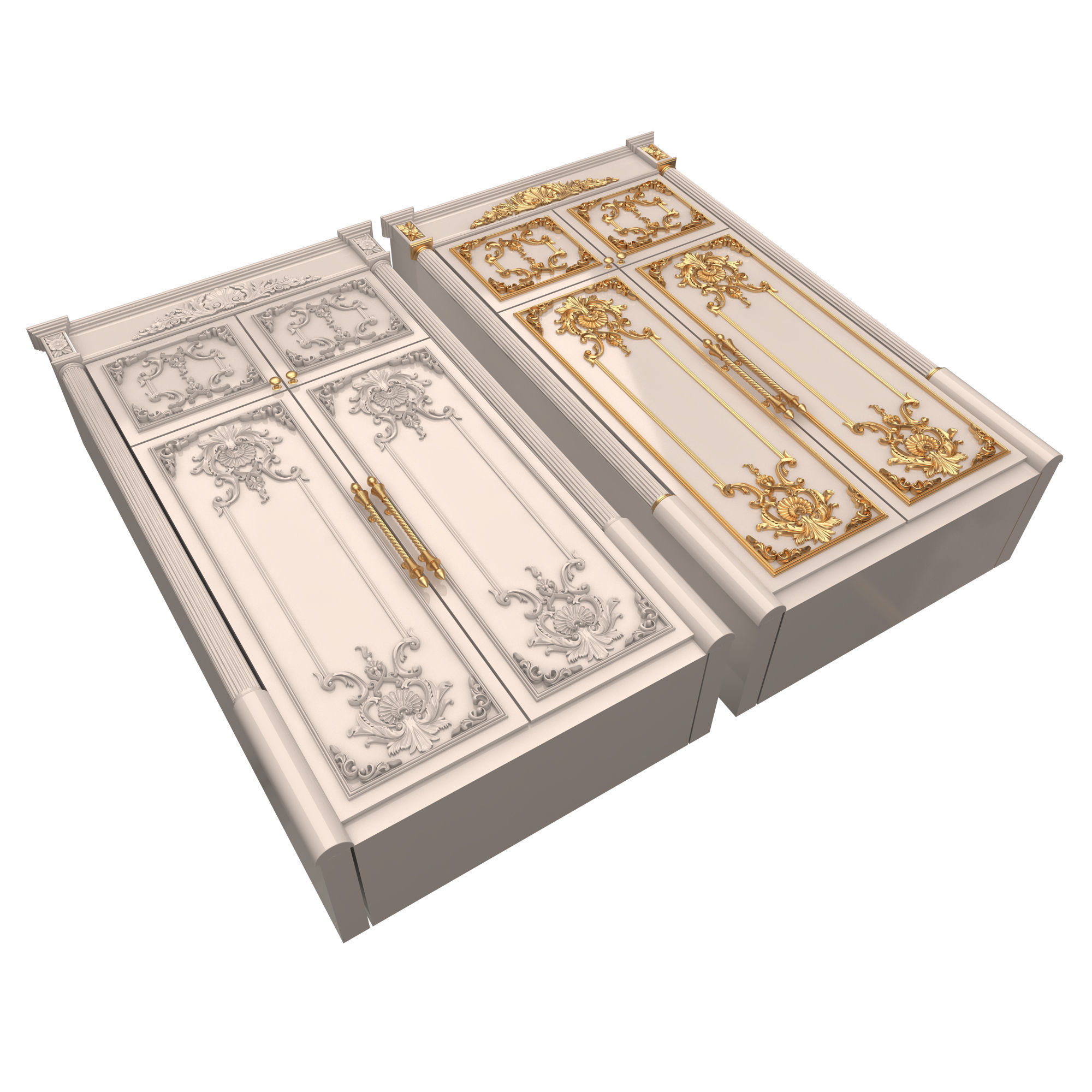 Classic Wardrobe Furniture Xudayar 01 Low-poly 3D model_5