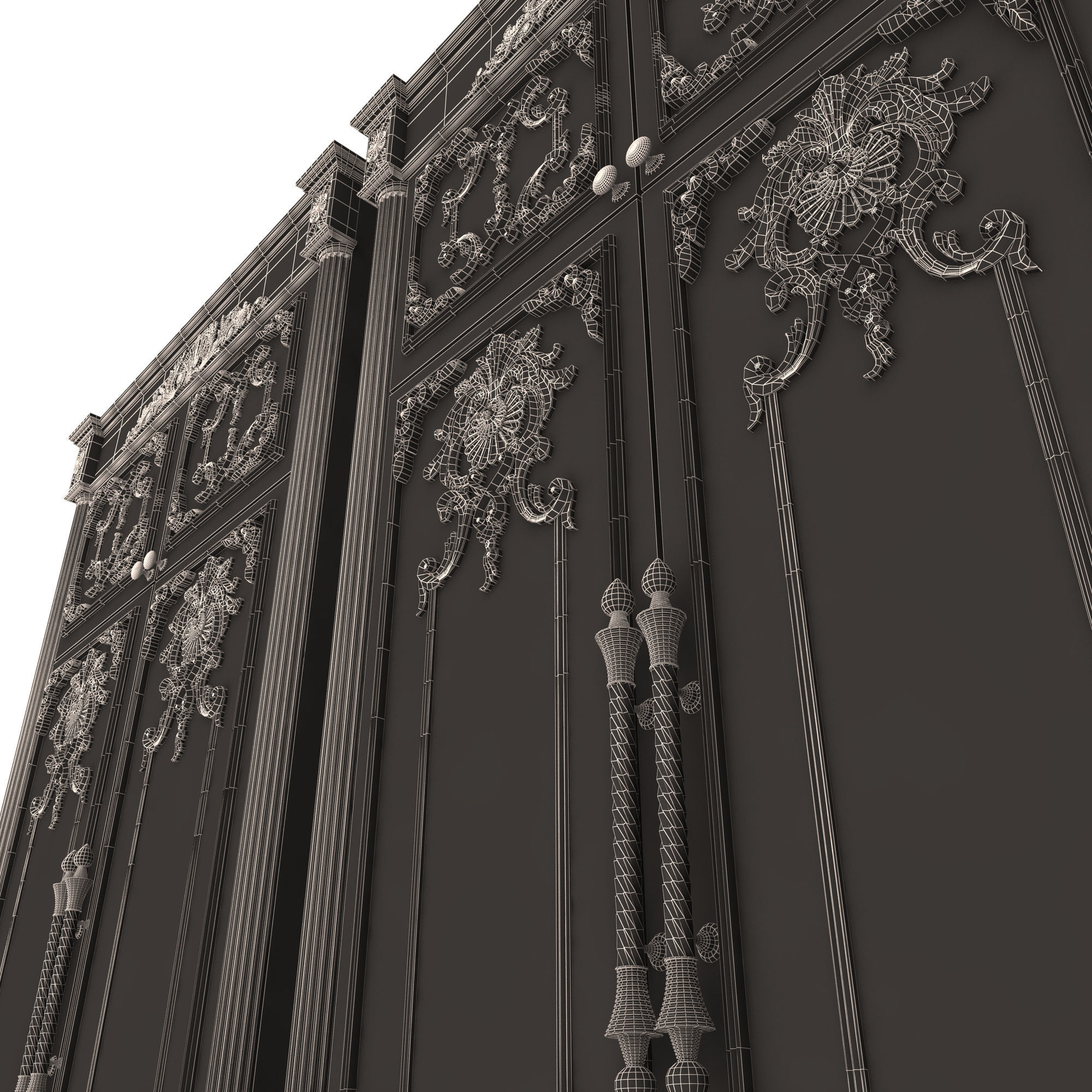 Classic Wardrobe Furniture Xudayar 01 Low-poly 3D model_16