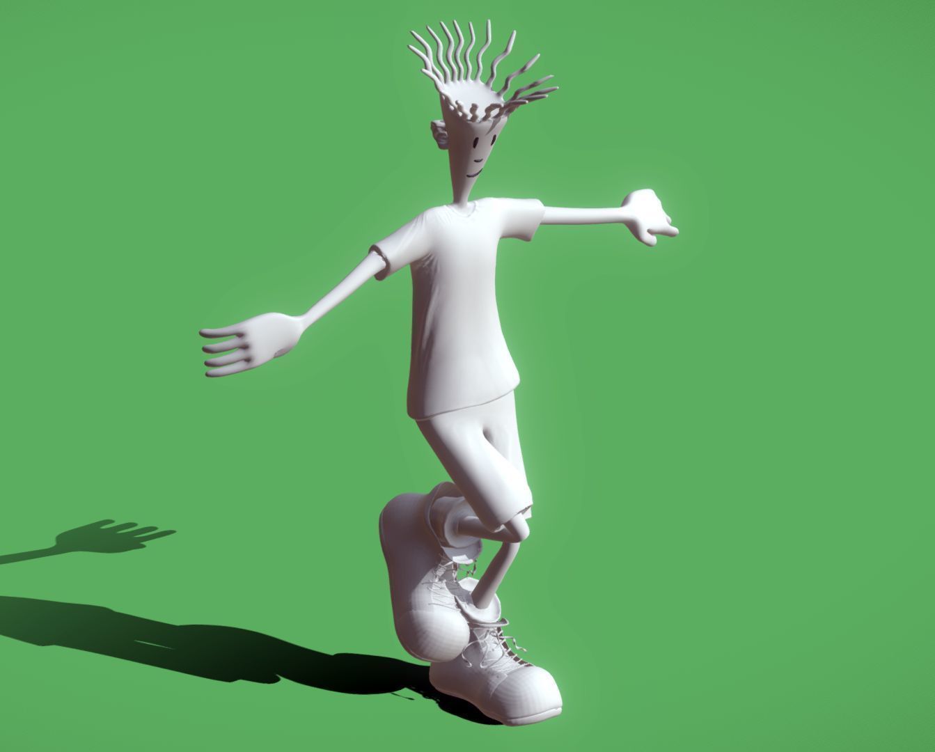 Fido Dido Printable and Renderable Rigged  Low-poly 3D model_10