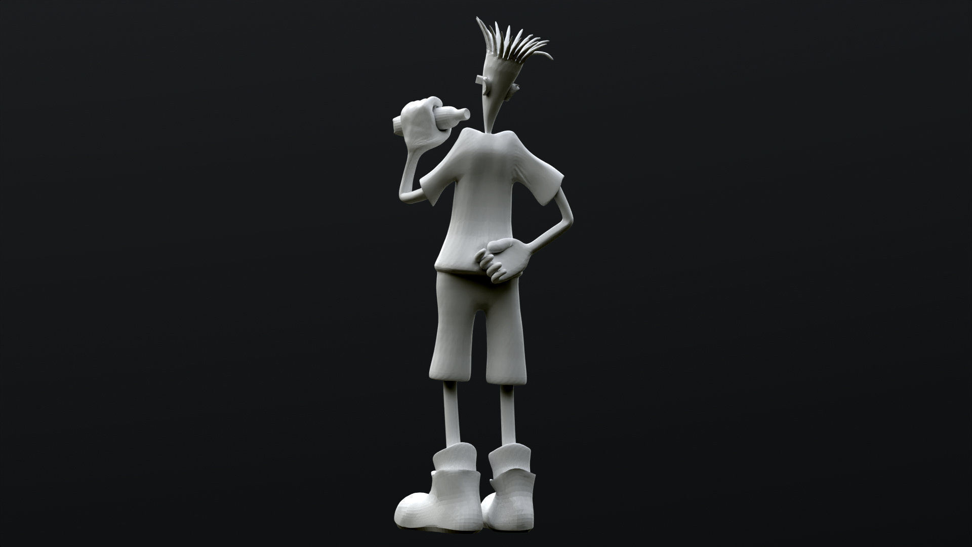 Fido Dido Printable and Renderable Rigged  Low-poly 3D model_5