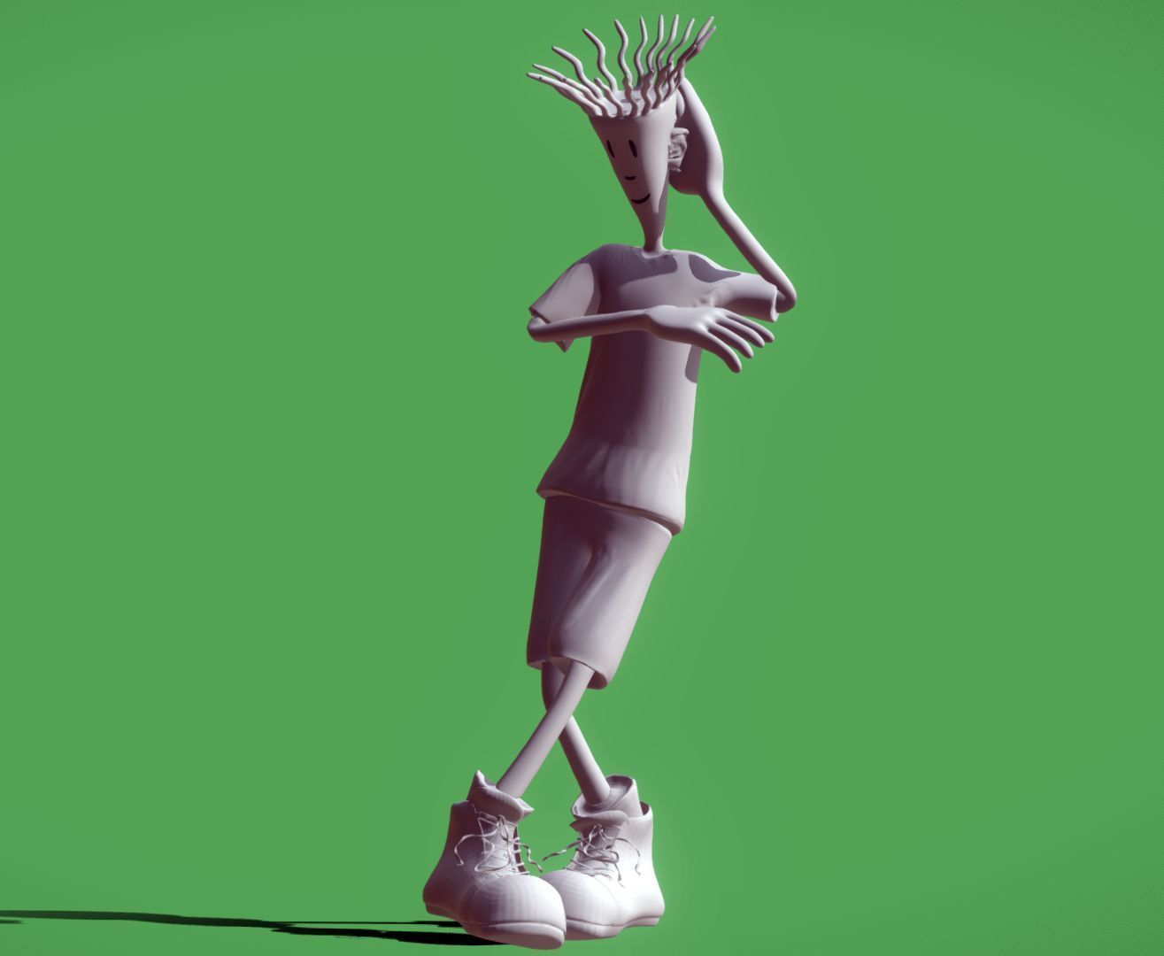 Fido Dido Printable and Renderable Rigged  Low-poly 3D model_7
