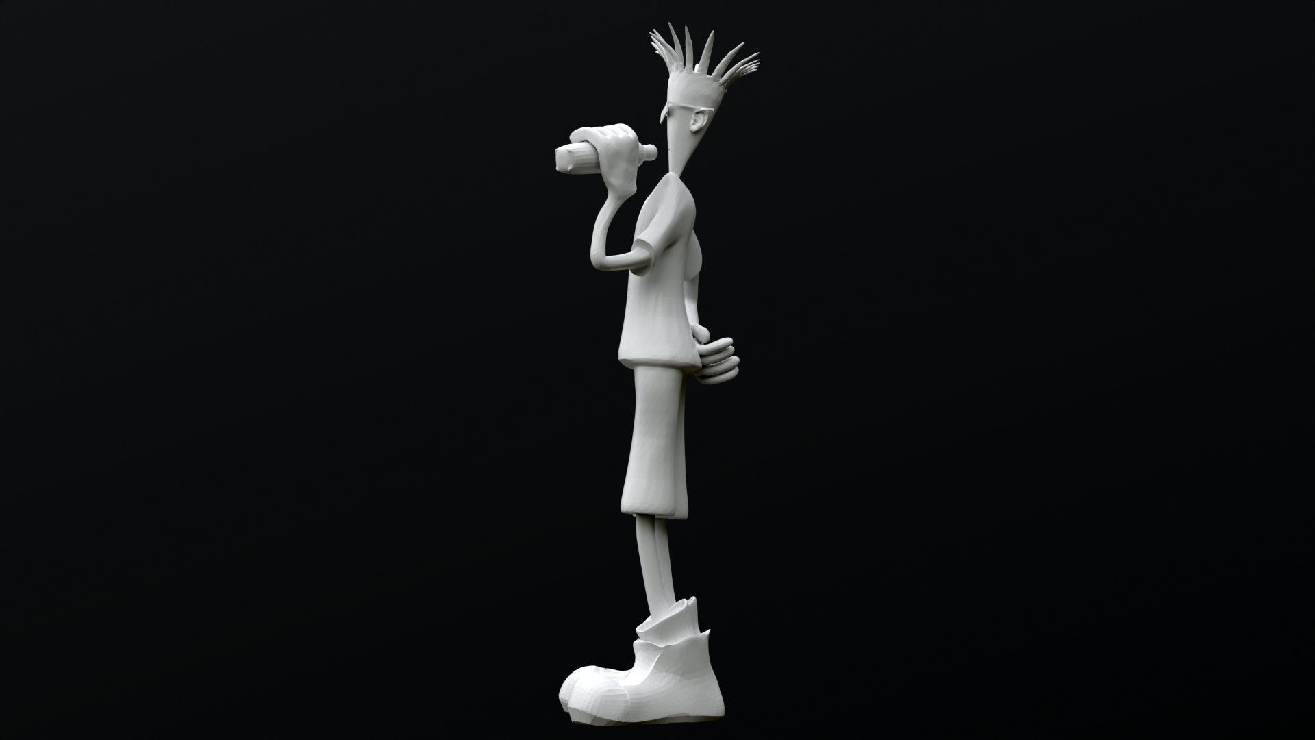 Fido Dido Printable and Renderable Rigged  Low-poly 3D model_6