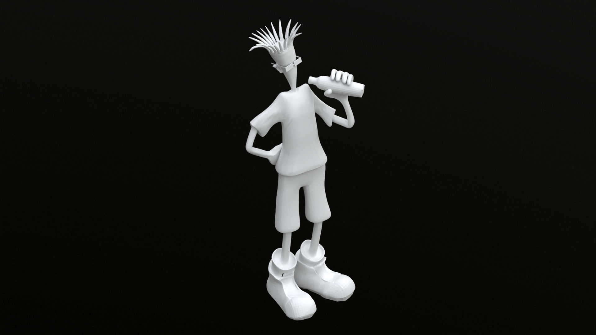 Fido Dido Printable and Renderable Rigged  Low-poly 3D model_3