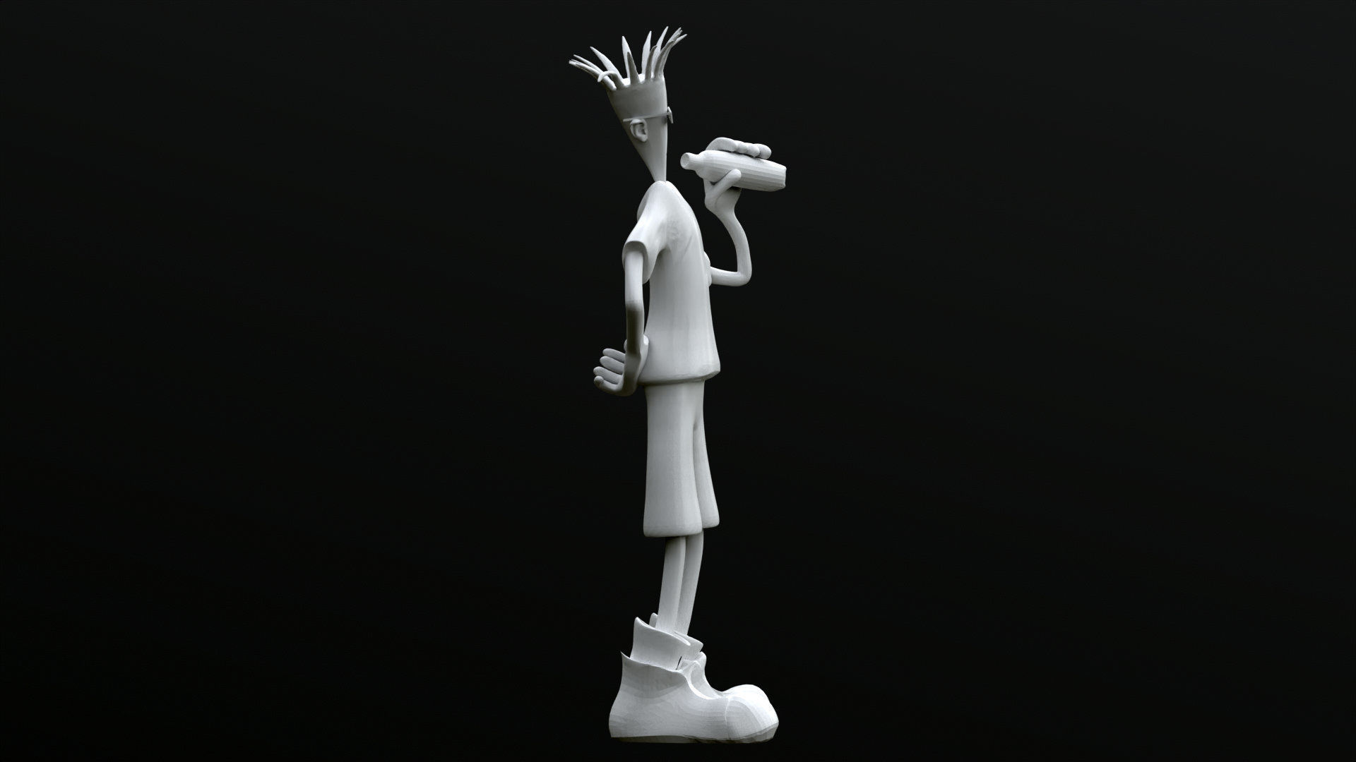 Fido Dido Printable and Renderable Rigged  Low-poly 3D model_4