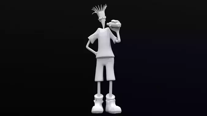 Fido Dido Printable and Renderable Rigged  Low-poly 3D model